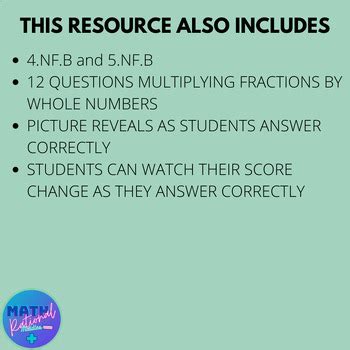 Multiply Fractions By Whole Numbers By Math Rational Middles Tpt