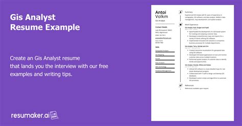 Gis Analyst Resume Example Free Guide