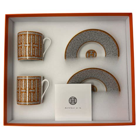 Hermès Mosaique Au 24 Gold Coffee cup For Sale at 1stDibs gray hermes