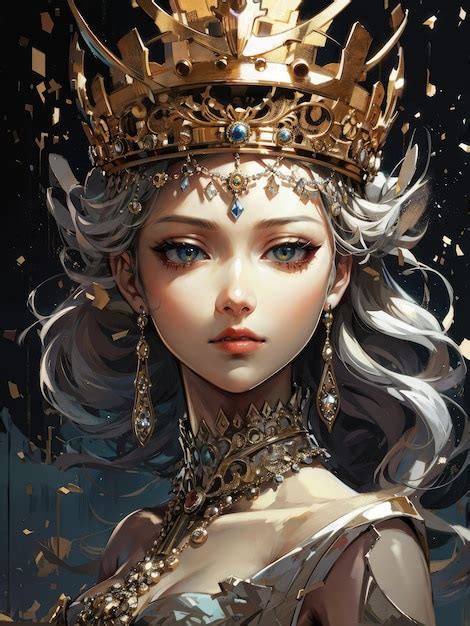 Premium Ai Image Anime Queen With A Crown