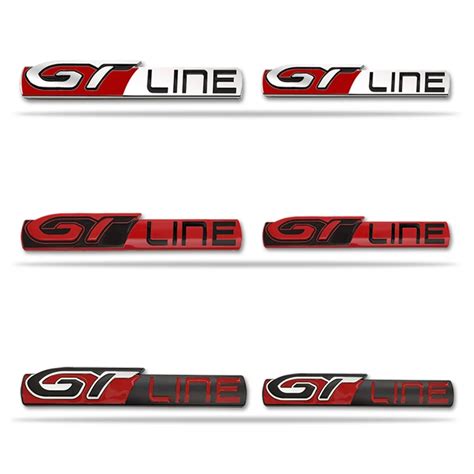 D Car Sticker Gt Line Logo Metal Emblem Badge Decals For Peugeot Gt