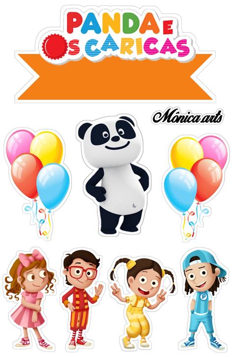 Topper De Bolo Panda E Os Caricas Festa De Anivers Rio Do Panda