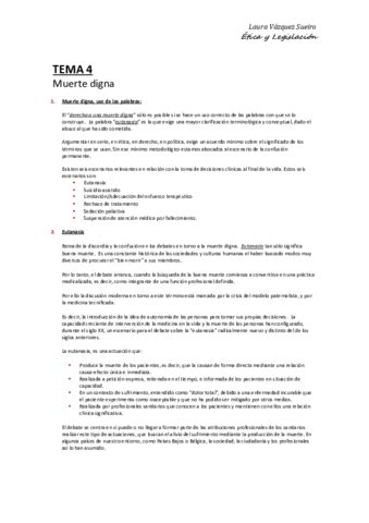 Tema Muerte Digna Etica Y Legislacion Pdf