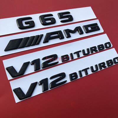 Gloss Black G Amg V Biturbo Trunk Emblem Badge Sticker For Mercedes