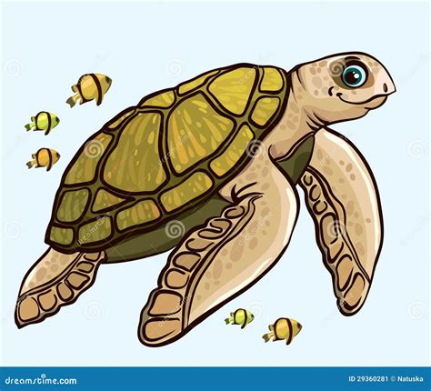 Cartoon Funny Sea Turtle Stock Image - Image: 29360281