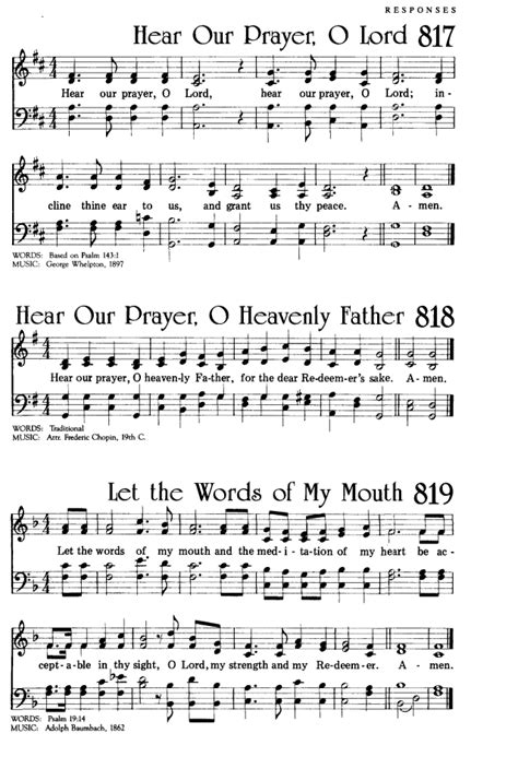 The Worshiping Church 817. Hear our prayer, O Lord | Hymnary.org