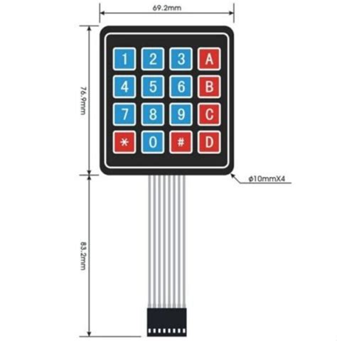 Keypad Membran X Matrix Arduino X Input Key Pad Membrane