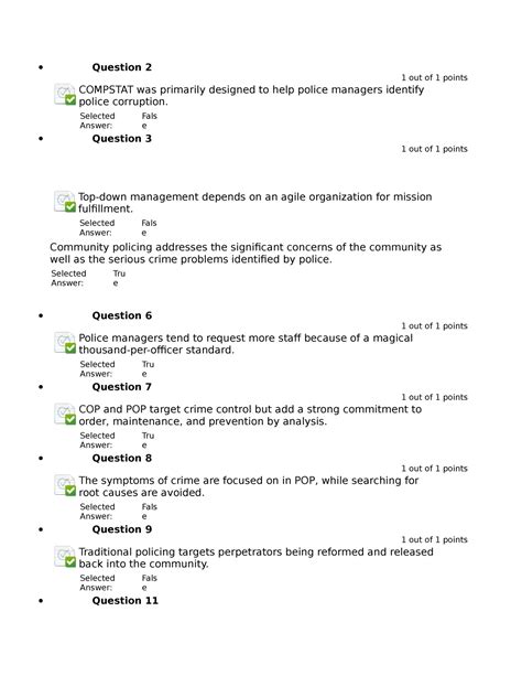 CJUS Quiz Cumulative Answers Docx 2 Question 2 1 Out Of 1 Points