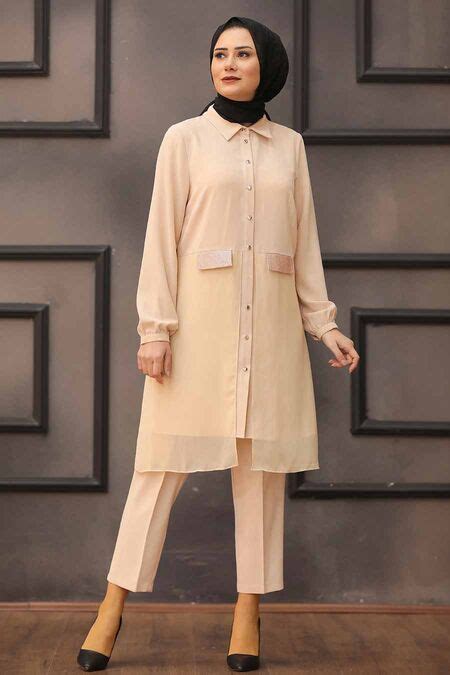 Beige Hijab Dual Suit Dress 14801bej Neva