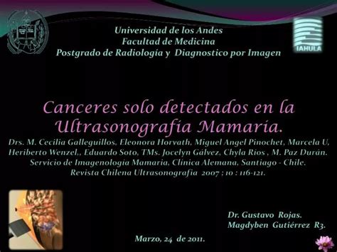 PPT Universidad De Los Andes Facultad De Medicina Postgrado De