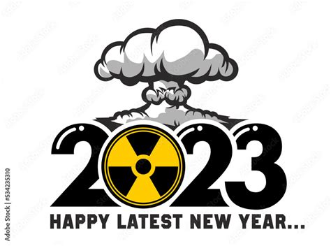 Anxious coming 2023. Nuclear explosion and a sign of radiation danger ...