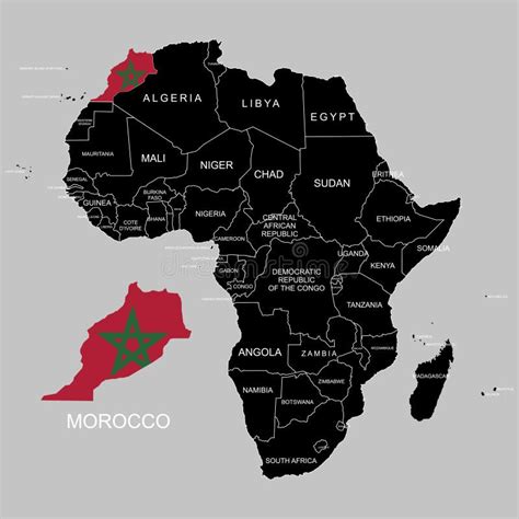 Territory Of Morocco On Africa Continent Vector Illustration Stock