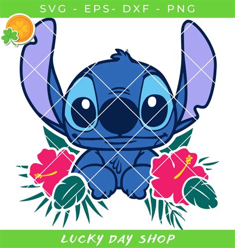 Stitch Tropical Ears Svg Stitch Tropical Svg Stitch Flower Inspire