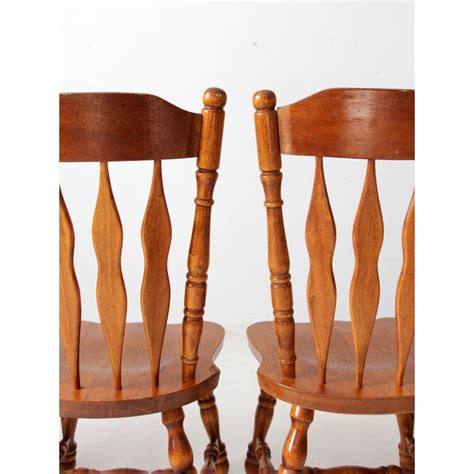 Vintage Oak Dining Chairs Set 4 Chairish