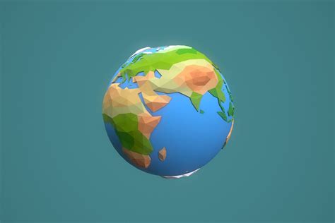 3d Model Low Poly Planet Earth Vr Ar Low Poly Cgtrader