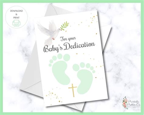 Printable Baby Dedication Card Instant Download Christian | Etsy