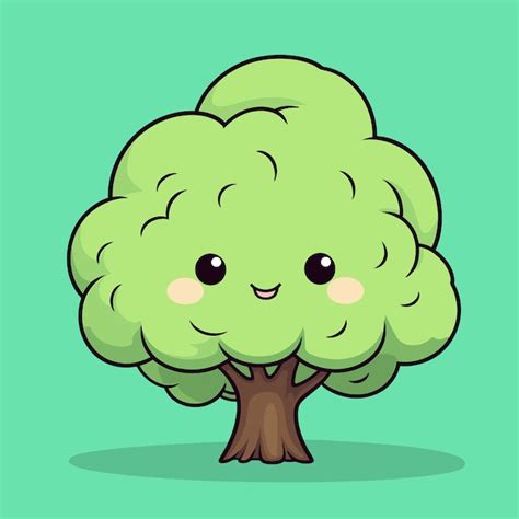 Premium Vector | Kawaii tree clipart