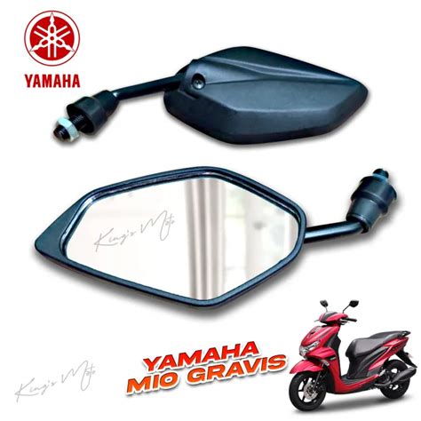 Yamaha Mio Gravis Side Mirror Genuine Parts Black Short Stem Cod