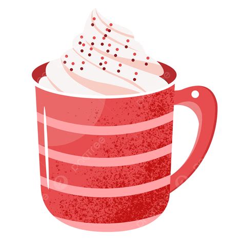 Hot Cocoa Hd Transparent Christmas Hot Cocoa In Red Striped Cup Red