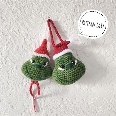 Crochet Grinch Ornament Pattern Amigurumi Digital Community Cove