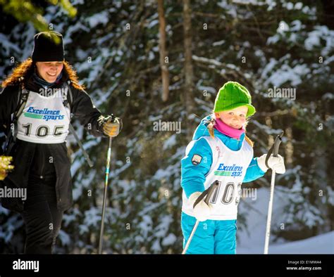 Cross country skiing in Canada Stock Photo - Alamy