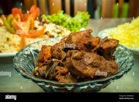 Malaysian Food Mutton Kebab With Rice And Salad Stock Photo Alamy