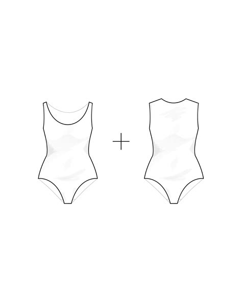 Womens One Piece Swimsuit Bodysuit Sizes 2 8 Basic Block Pdf Sewing