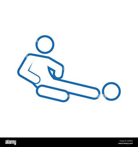 Sliding Tackle Football Soccer Sport Outline Figure Symbol Vector