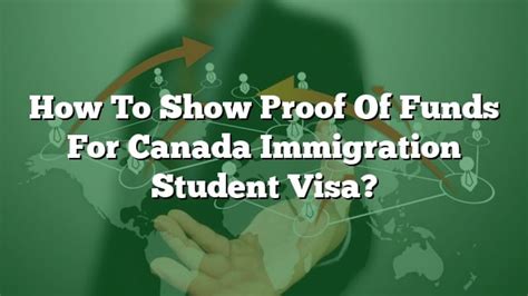 How To Show Proof Of Funds For Canada Immigration Student Visa