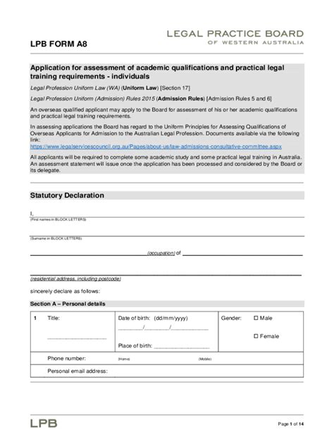 Fillable Online LPB FORM A8 Legal Practice Board Fax Email Print