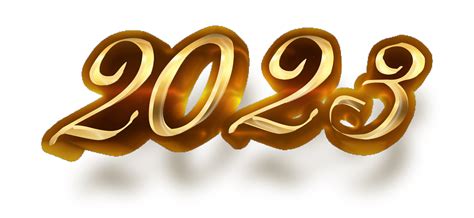 Happy New Year 2023 Celebration Eve Golden Shiny Text Fonts 16701807 Png