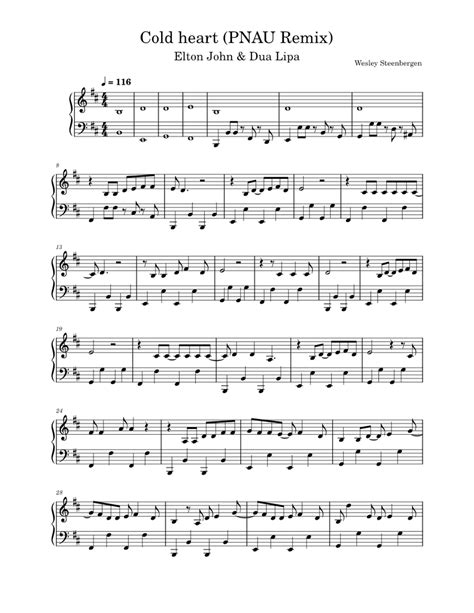 Cold heart – Dua Lipa, Elton John Sheet music for Piano (Solo) Easy ...