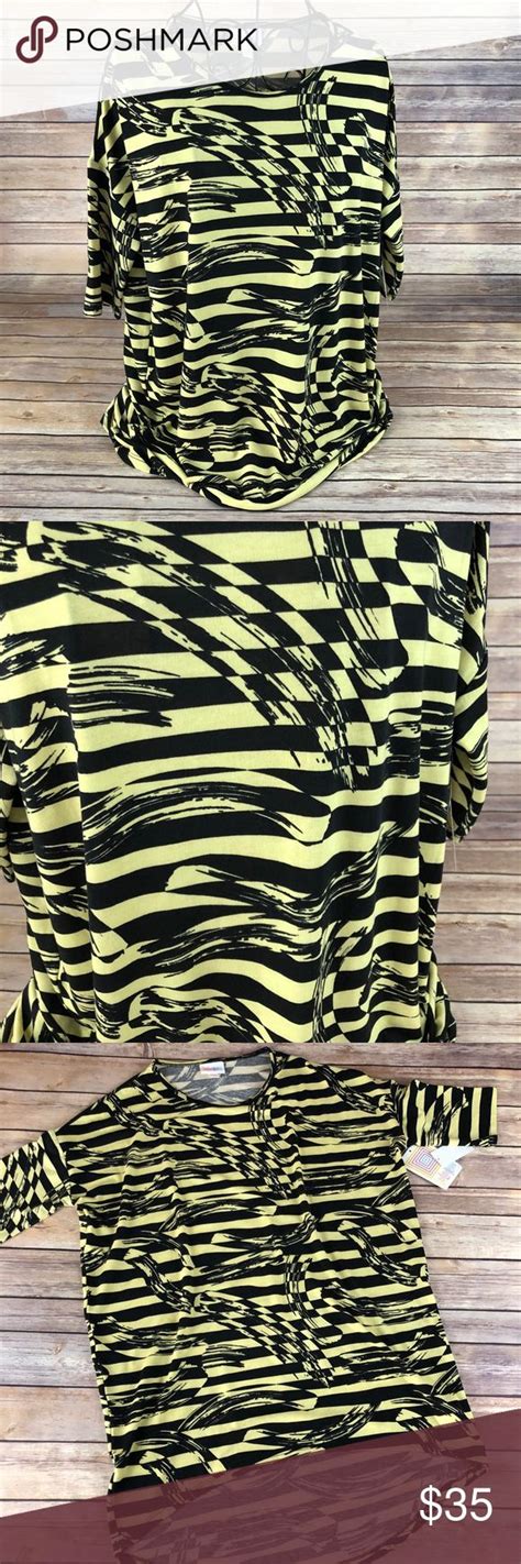 Lularoe Irma Black Yellow Stripes Tunic Stripe Tunic Black Stripes