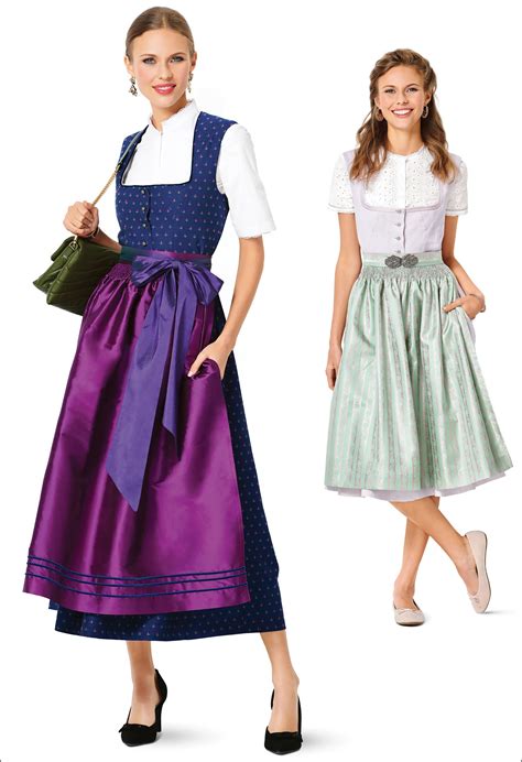 Apron Sizes Dirndl Paper Pattern Woman Dress Traditional Costume