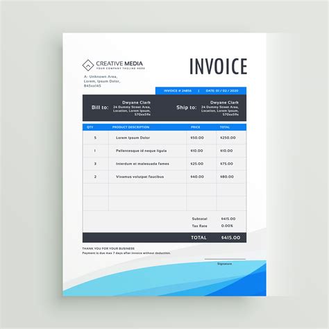 Invoice Template Psd