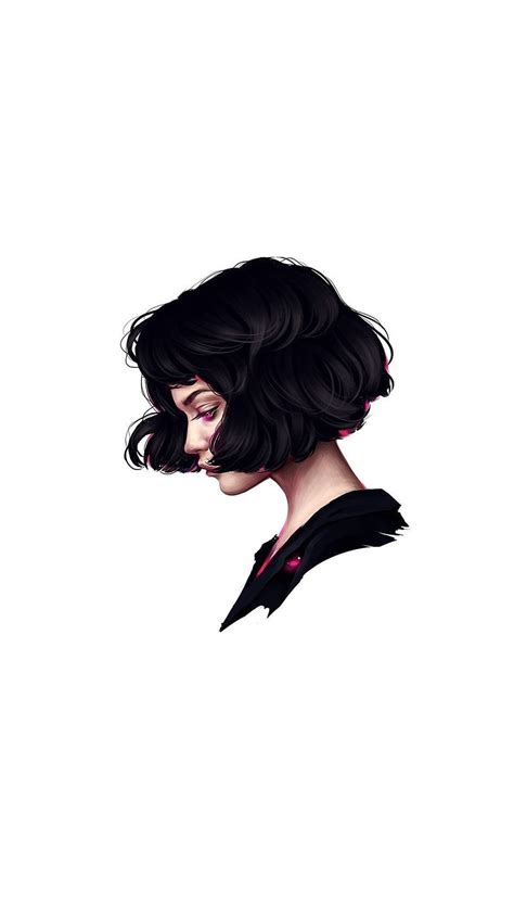 Minimal Woman Short Hair Art Hair Illustration Short Hair Styles Girl Short Hair Hd