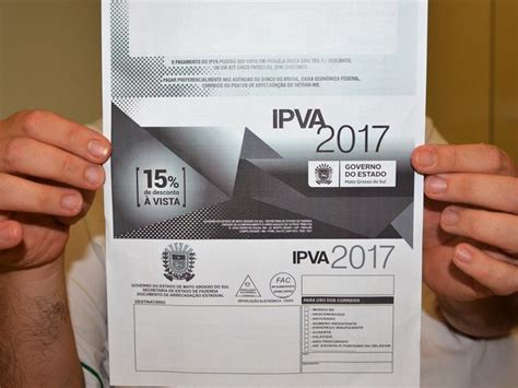 G1 Governo de MS divulga tabela valor de cálculo do IPVA para