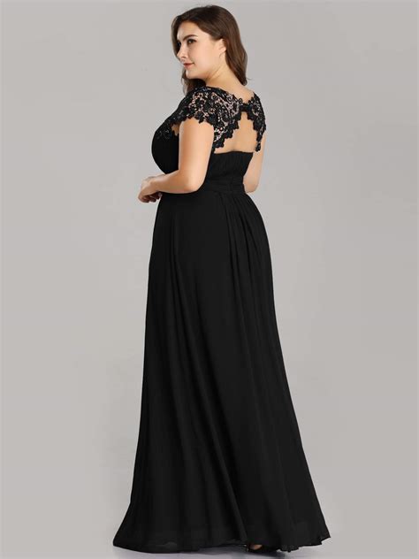 Ever Pretty Women S Plus Size Lace Cap Sleeve Long Formal Evening Party