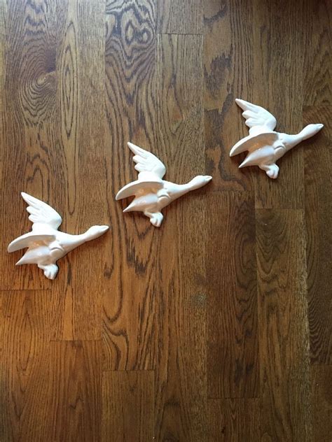 Ceramic White Flying Ducks Wall Hanging Andrew Tanner Wall Hanging