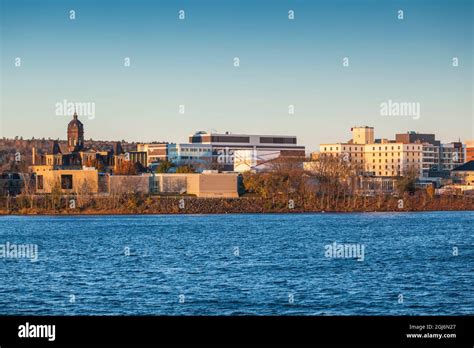 Canada Central New Brunswick Fredericton City Skyline From The Saint