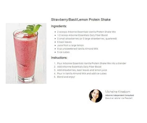 Strawberry Basil Lemon Protein Shake Shop Online At