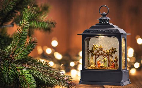 Amazon Wondise Christmas Musical Snow Globe Lantern With Hour