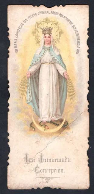 Santino Antico De La Madonna Milagrosa Image Pieuse Holy Card Estampa