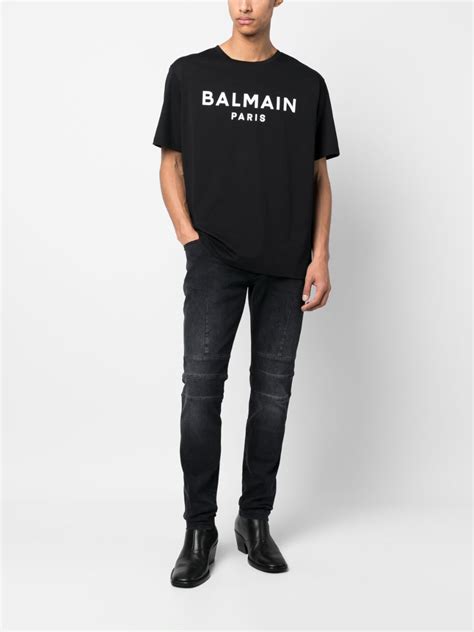 Balmain Logo Print Cotton T Shirt Farfetch