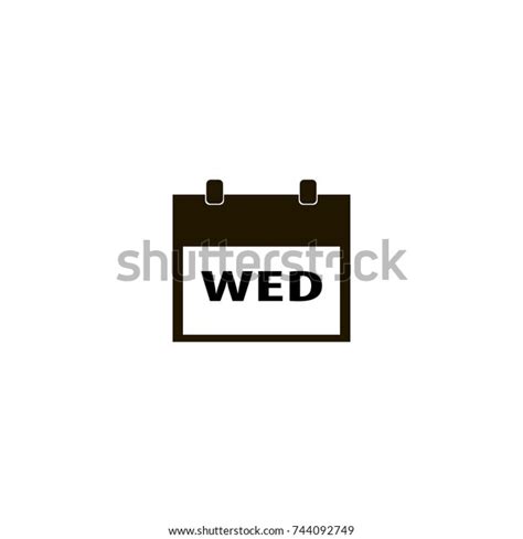 Wednesday Calendar Page Icon Flat Design Stock Vector Royalty Free