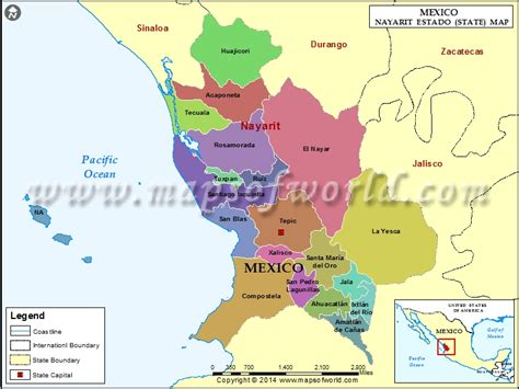 Nayarit Mexico Map Nayarit Map