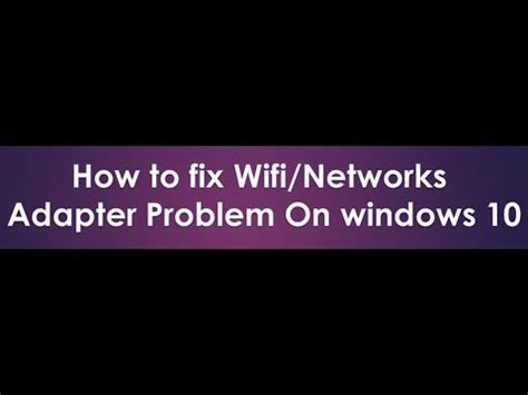 How To Fix Wifi Adapter Problem Windows 10 YouTube