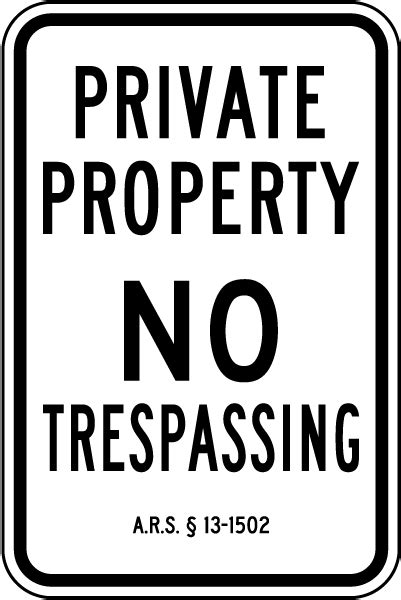 Arizona Private Property No Trespassing Sign Save 10 Online