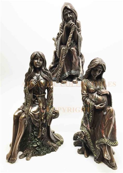 Tripe Goddess Maiden Mother And Crone Figurine Pagan Statue Wicca Set 6