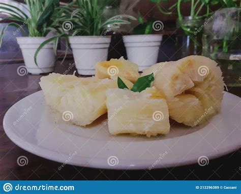 Boiled Cassava Root Dessert Thai Food Or Brazilian Food Cassava Mandioca Frita Other Name